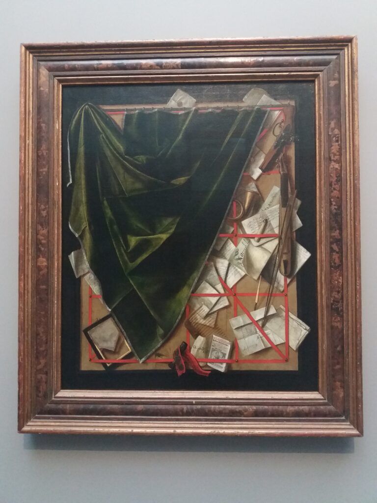 (c) NPK, Trompe l'Oeil, c.1664, oil on canvas, by Cornelis Norbertus Gysbrechts